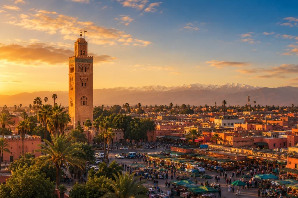 Marrakech — Koutoubia et l'Atlas